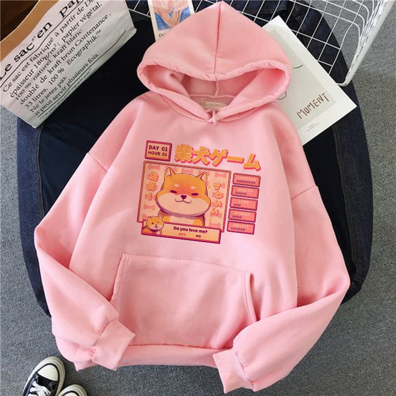 Kawaii Shiba Inu Do You Love Me Hoodie in 5 Colours