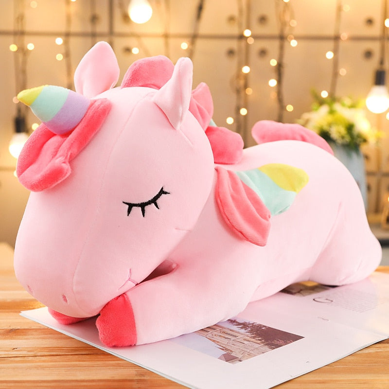 25-100cm Giant Unicorn Plushie in White or Pink