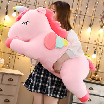 25-100cm Giant Unicorn Plushie in White or Pink