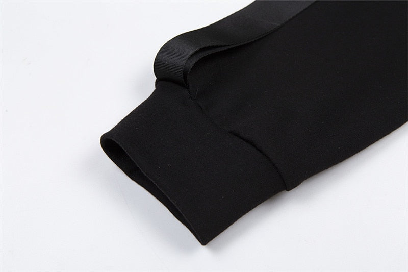 Harajuku Gothic Style Drawstring Single Sleeve Choker Top