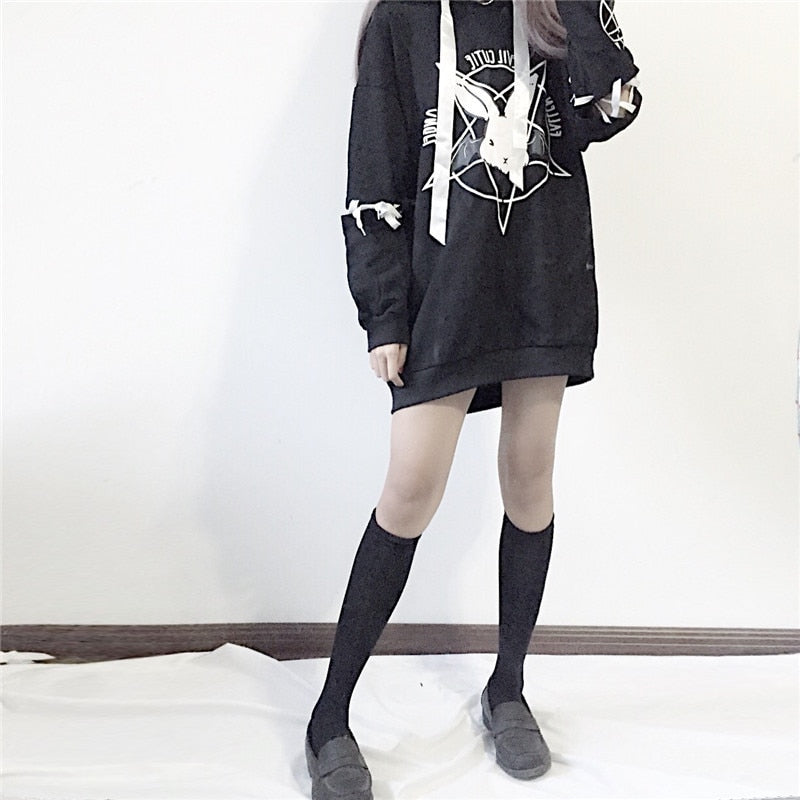 Harajuku Gothic Style Fallen Cutie Bunny Hoodie