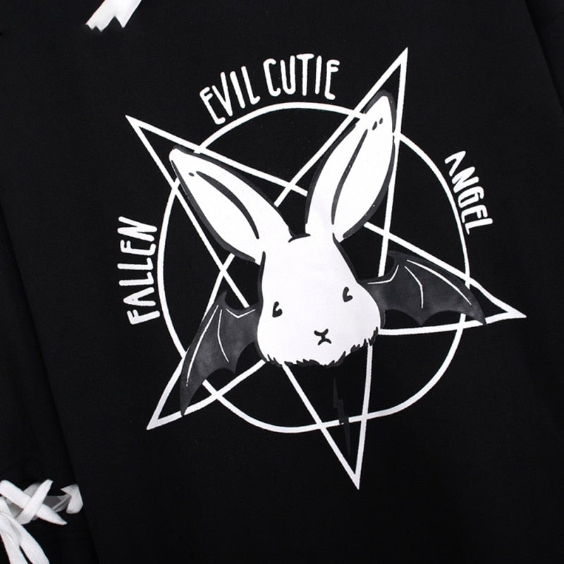 Harajuku Gothic Style Fallen Cutie Bunny Hoodie