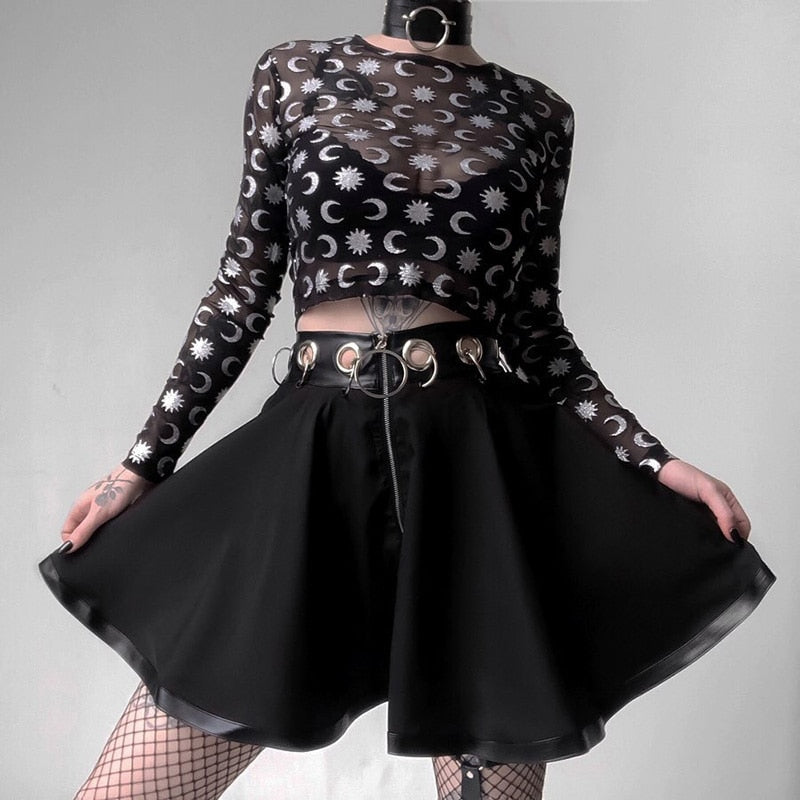 Harajuku Gothic Ring Mini-Skirt