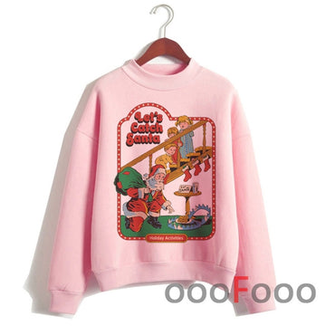 Ironic Children's Book Parody Sweatshirt - Let's Catch Santa