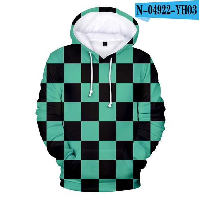 Demon Slayer / Kimetsu No Yaiba Pattern Hoodie - Tanjiro