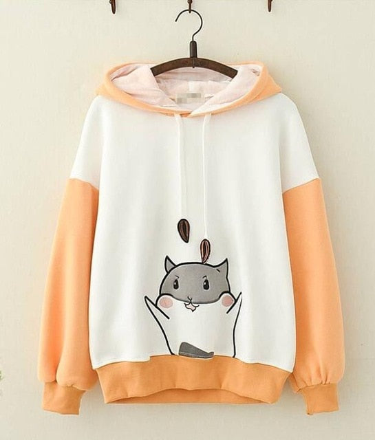 Kawaii Hungry Hamster Hoodie