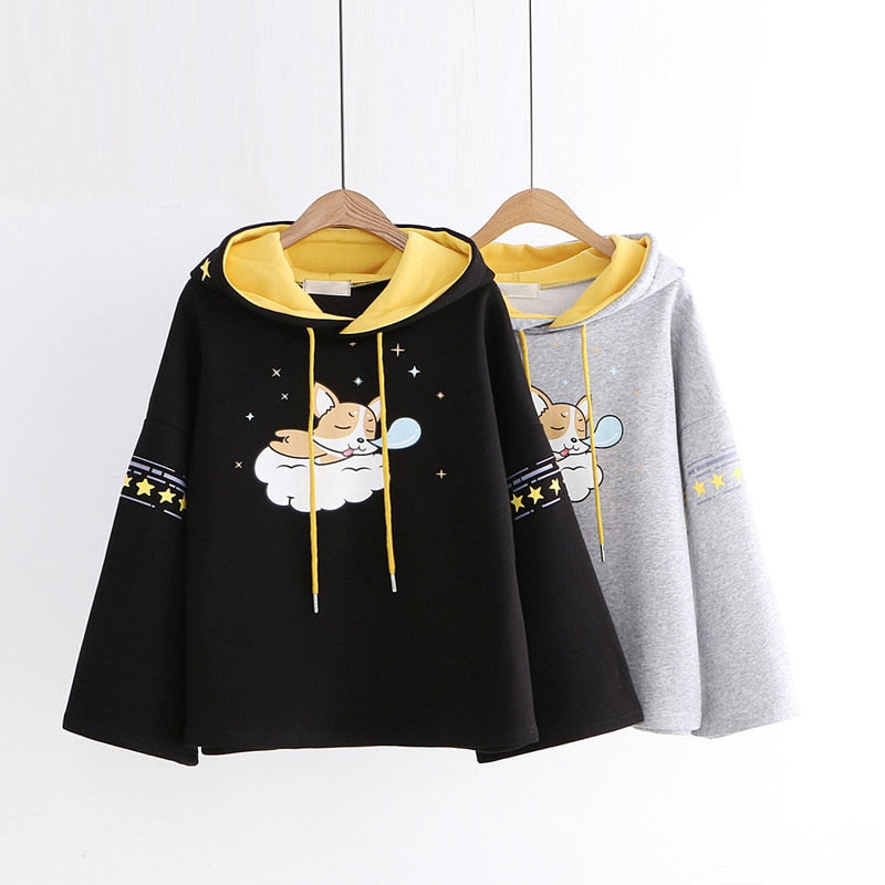 Kawaii Sleeping Shiba Inu Hoodie in 2 Colours