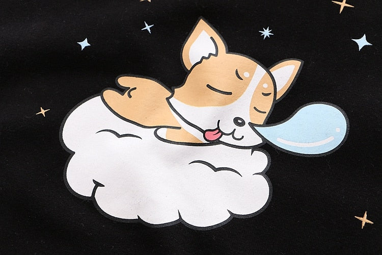 Kawaii Sleeping Shiba Inu Hoodie in 2 Colours