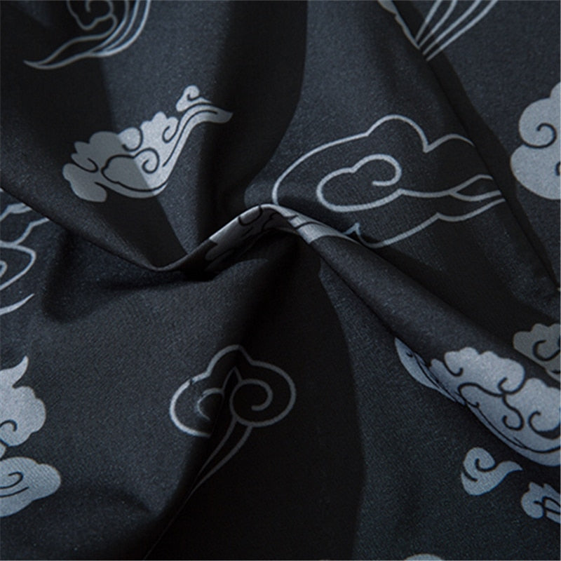 Japanese Unisex Half Length Kimono: Cat Samurai