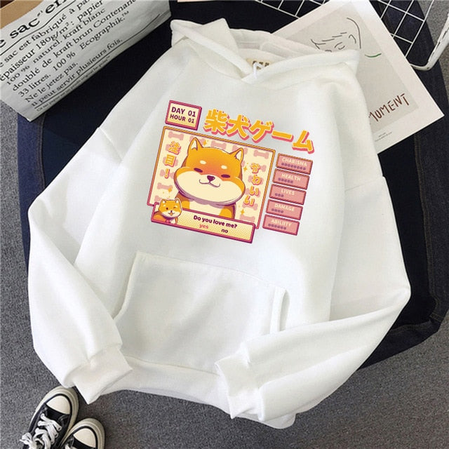 Kawaii Shiba Inu Do You Love Me Hoodie in 5 Colours