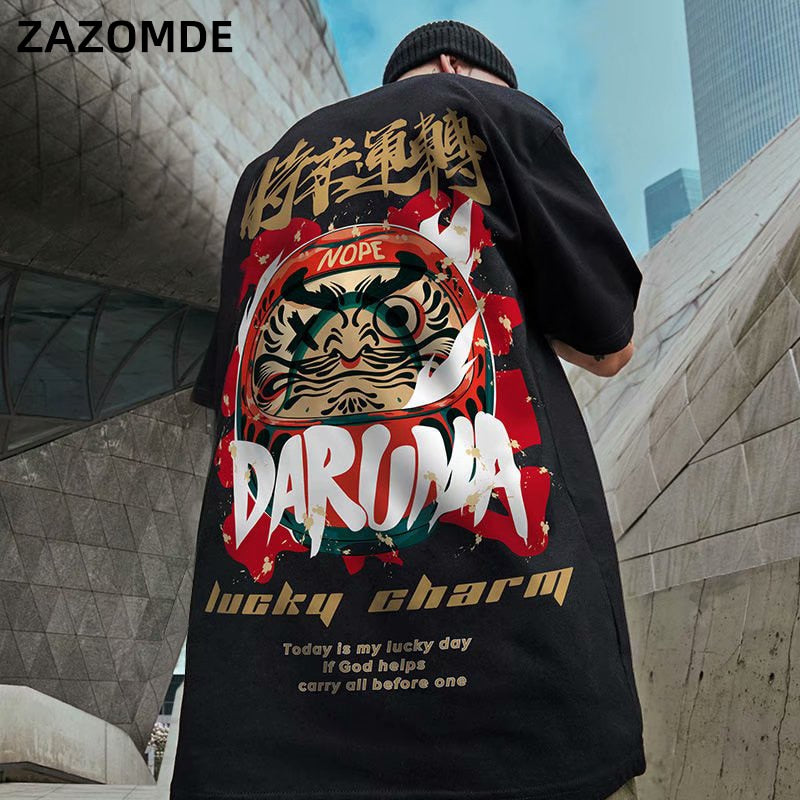 Japanese Oversize T-shirt: Lucky Daruma in 3 Colours