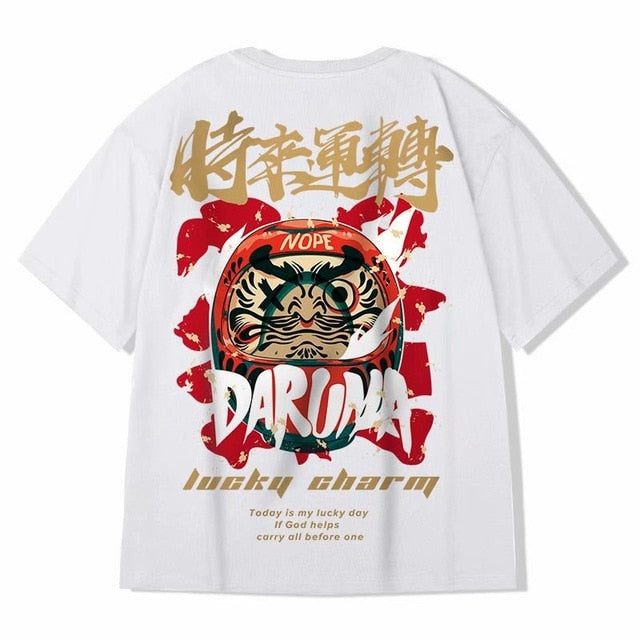 Japanese Oversize T-shirt: Lucky Daruma in 3 Colours