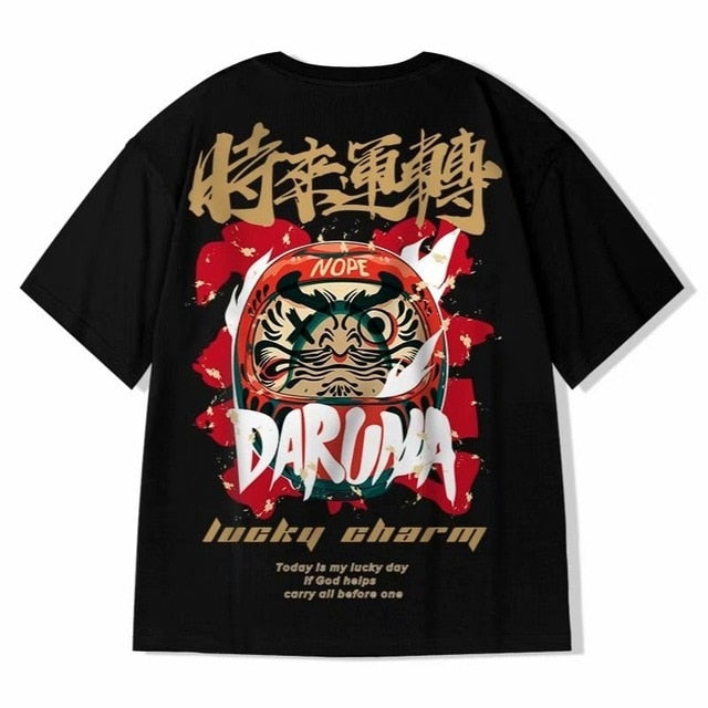 Japanese Oversize T-shirt: Lucky Daruma in 3 Colours