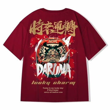 Japanese Oversize T-shirt: Lucky Daruma in 3 Colours