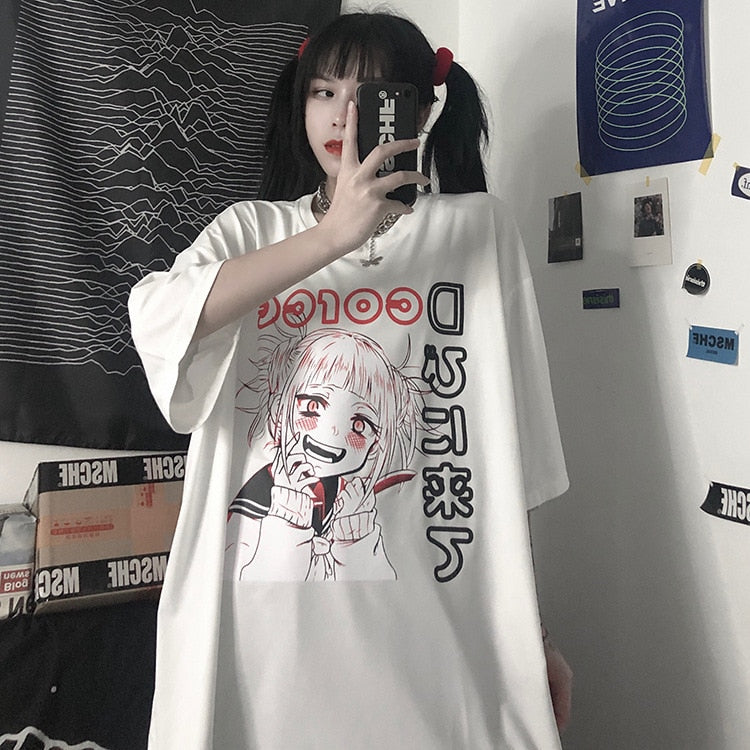 Himiko Toga My Hero Academia Oversize T-Shirt in Black or White