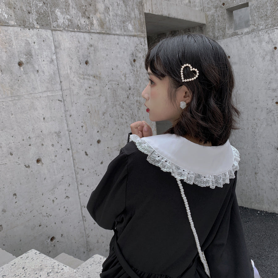 Harajuku Gothic Style Lace Collar Black Dress