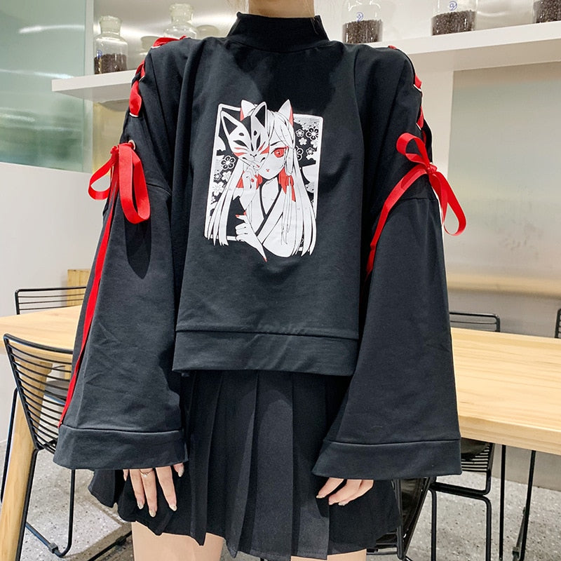 Harajuku Gothic Style Laced Foxgirl Top