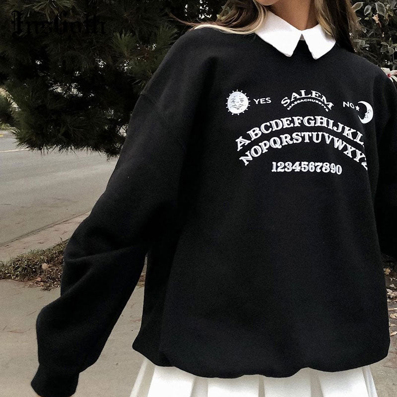 Harajuku Gothic Style Ouija Collared Sweater