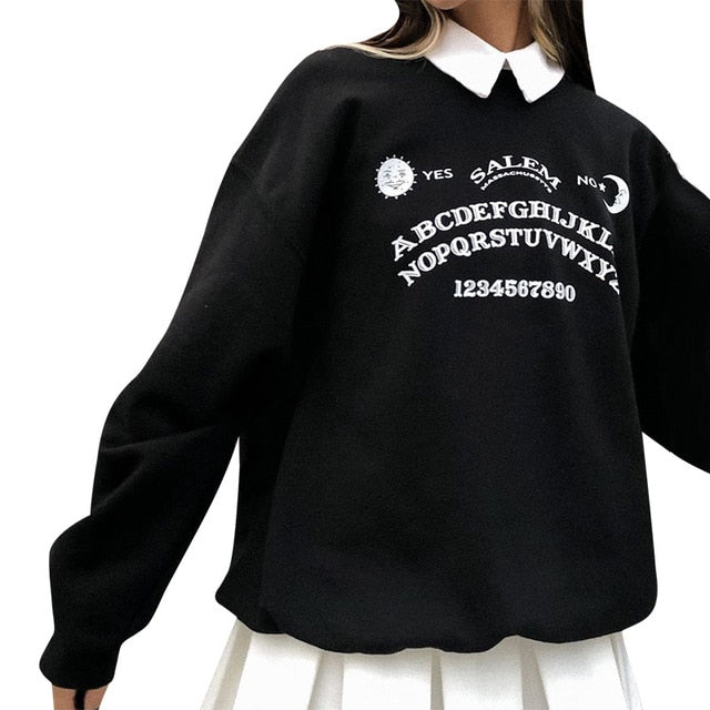 Harajuku Gothic Style Ouija Collared Sweater