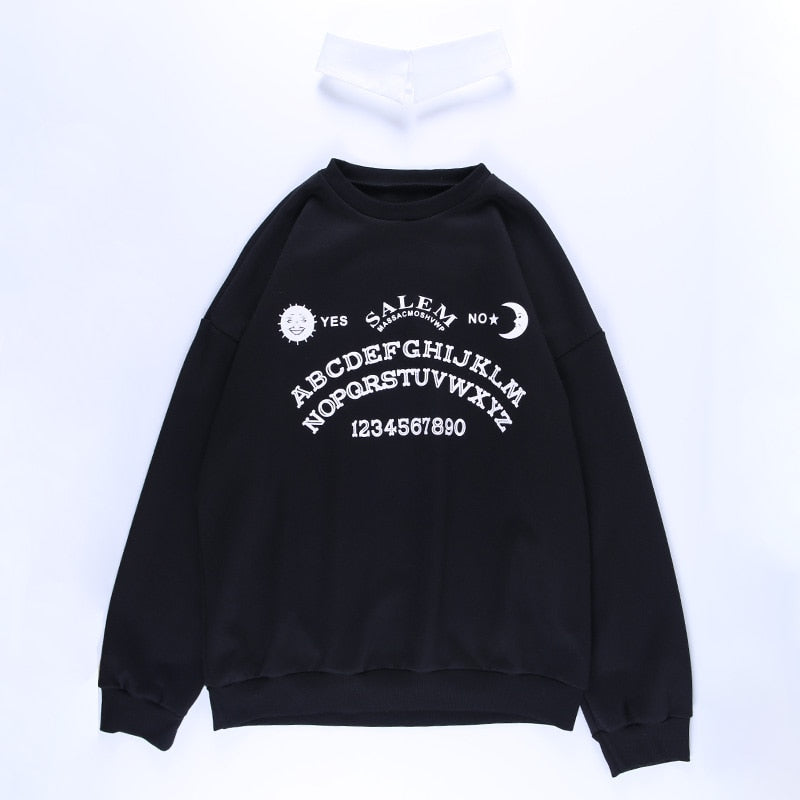 Harajuku Gothic Style Ouija Collared Sweater