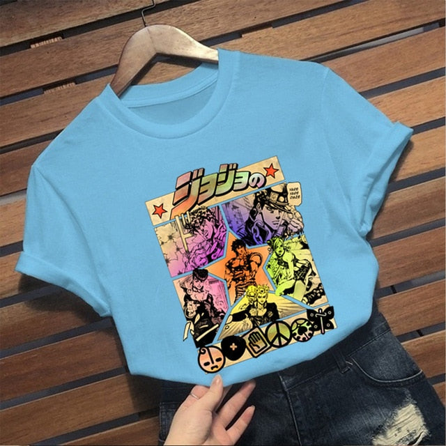 JoJo's Bizarre Adventure Rainbow Logo T-Shirt in 5 Colours