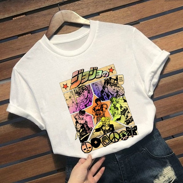 JoJo's Bizarre Adventure Rainbow Logo T-Shirt in 5 Colours