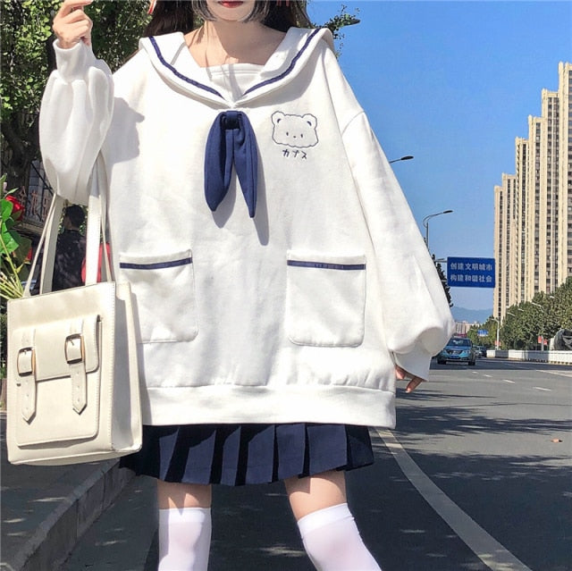 Harajuku Sailor Style Sweatshirt in 3 Colours