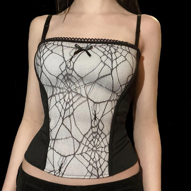 Harajuku Gothic Spiderweb Camisole in 3 colours